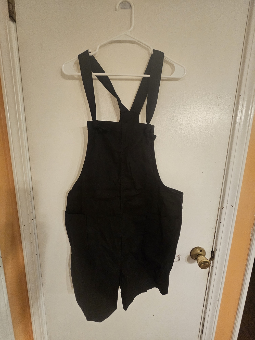 Black Cotton Utility Overalls Jumpsuit